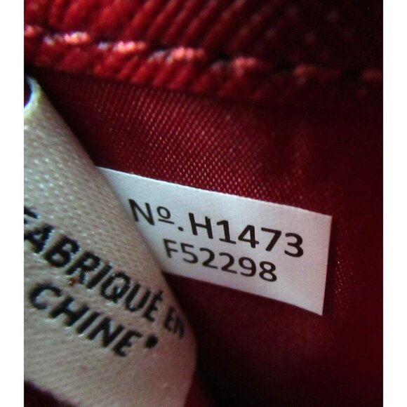 Coach Gathered Leather Accordion Zip Up Long Wallet Soft Red Color H1473 - Picture 6 of 8